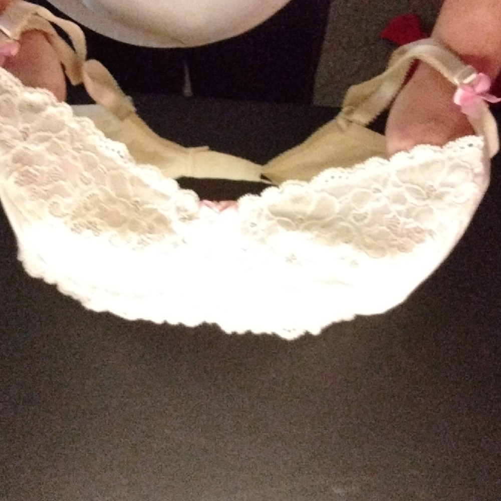 Adore Me Cream Lace Bra Intimates & Sleepwear